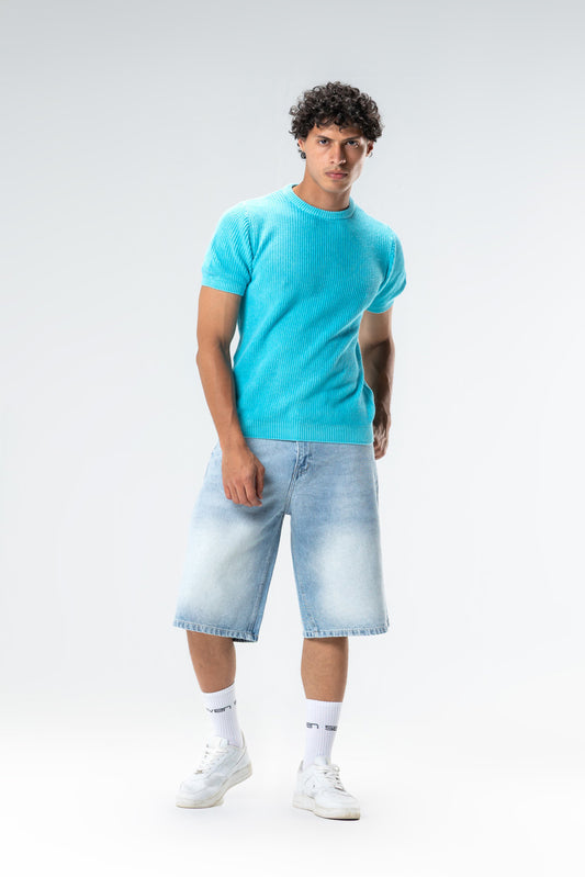 washed knit t-shirt