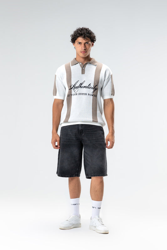 knit polo shirt