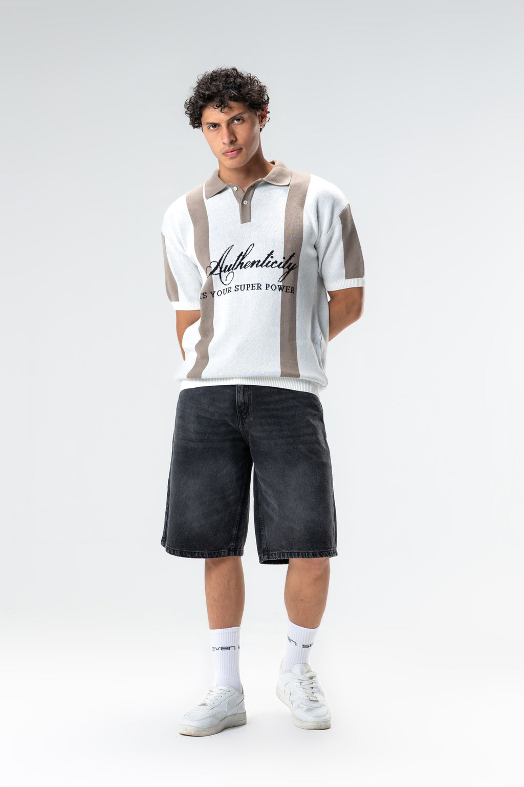 knit polo shirt