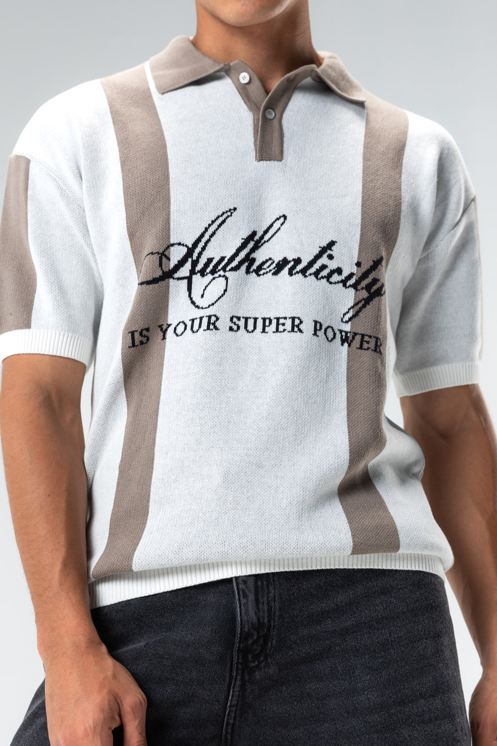 knit polo shirt