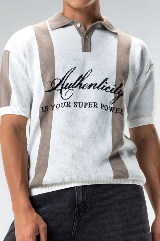 knit polo shirt