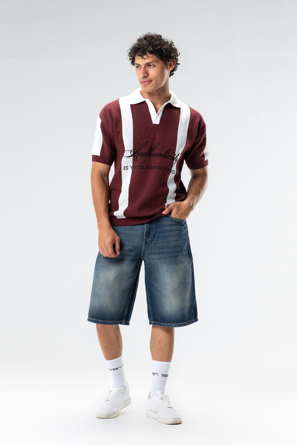 knit polo shirt