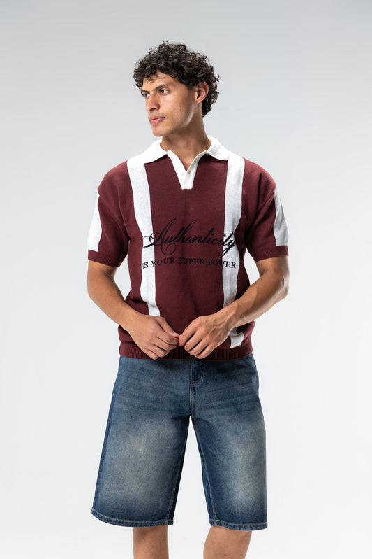 knit polo shirt