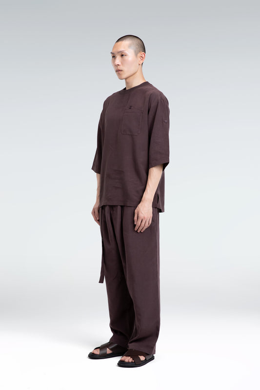 100% linen pleated part-set