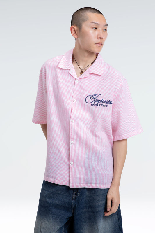 striped embroidered shirt