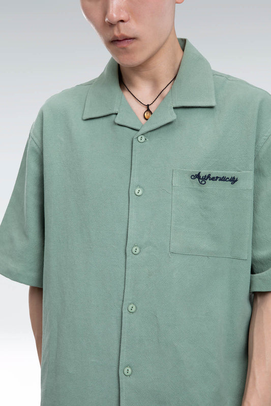 cotton linen embroidered shirt