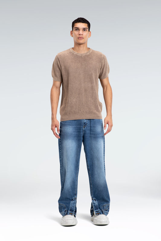 washed knit t-shirt