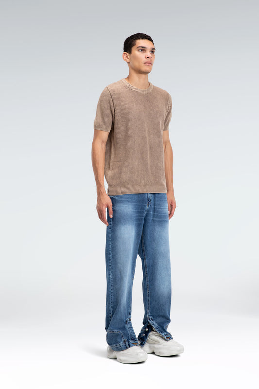 washed knit t-shirt