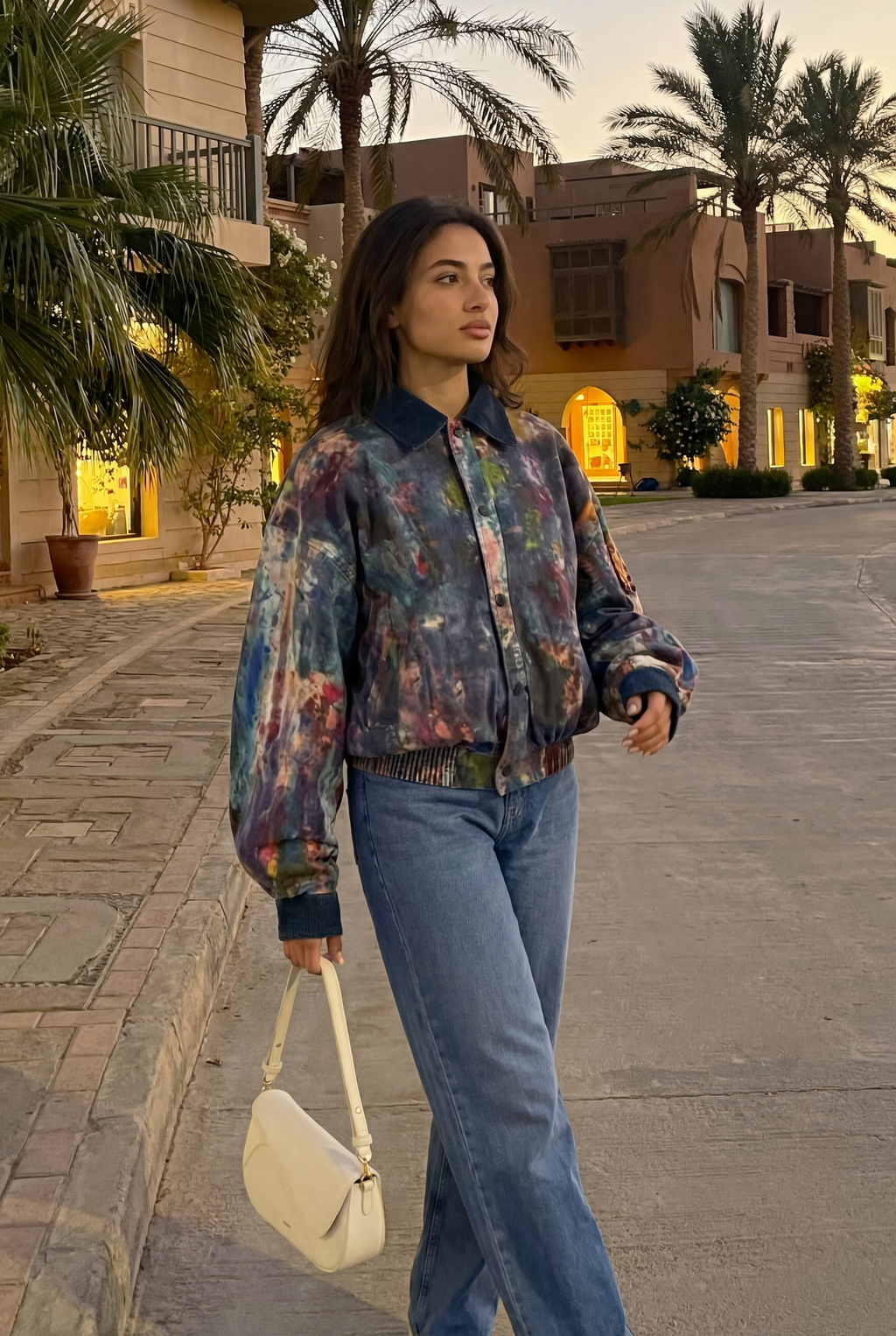 cropped fit denim jacket