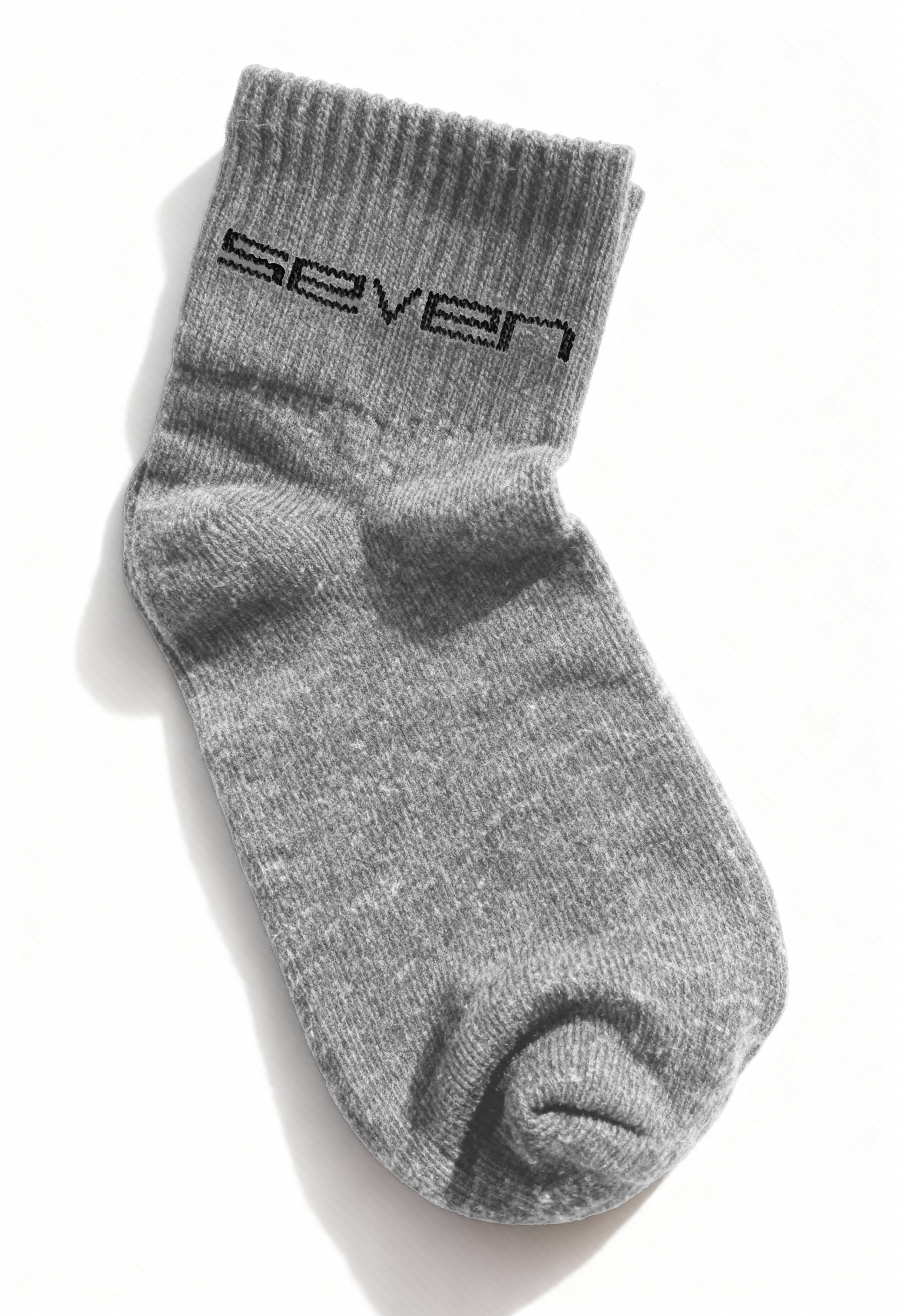 Grey Ribbed Ankle Socks