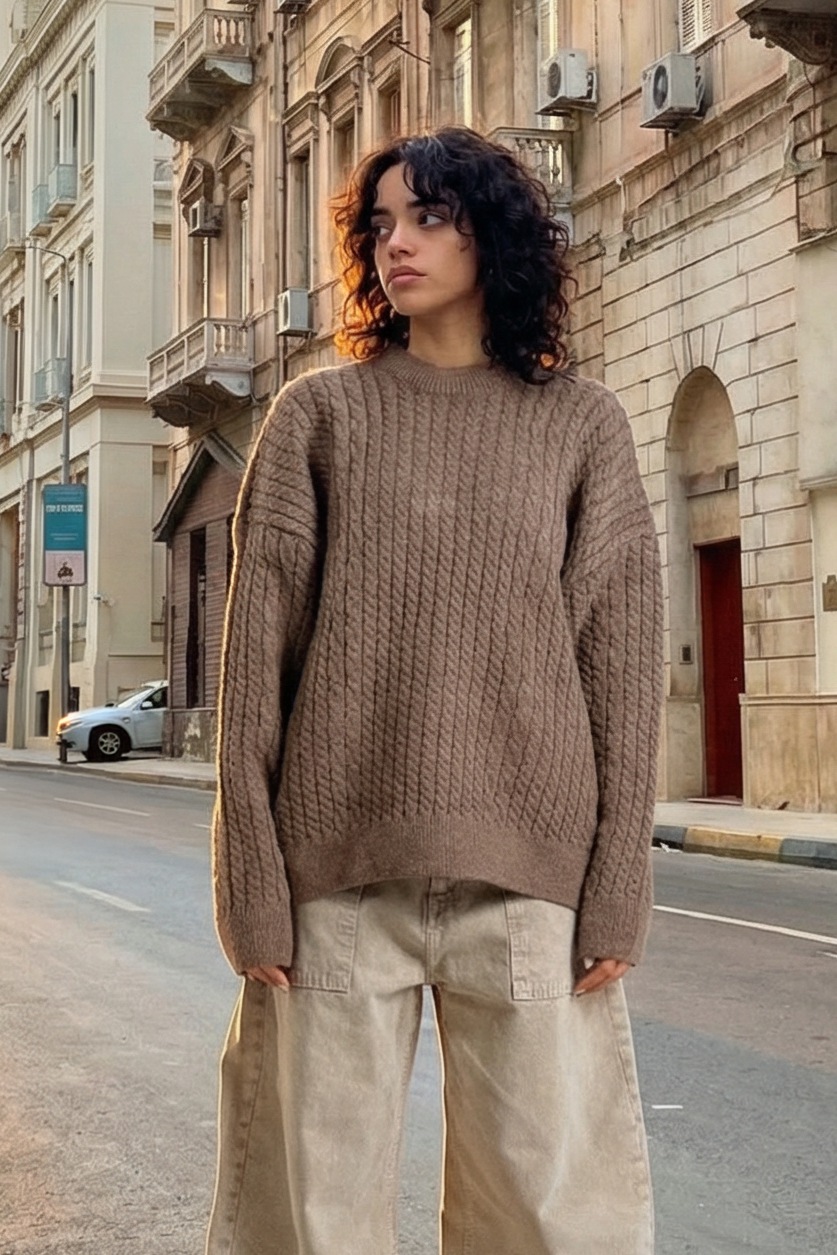textured boxy fit knitwear