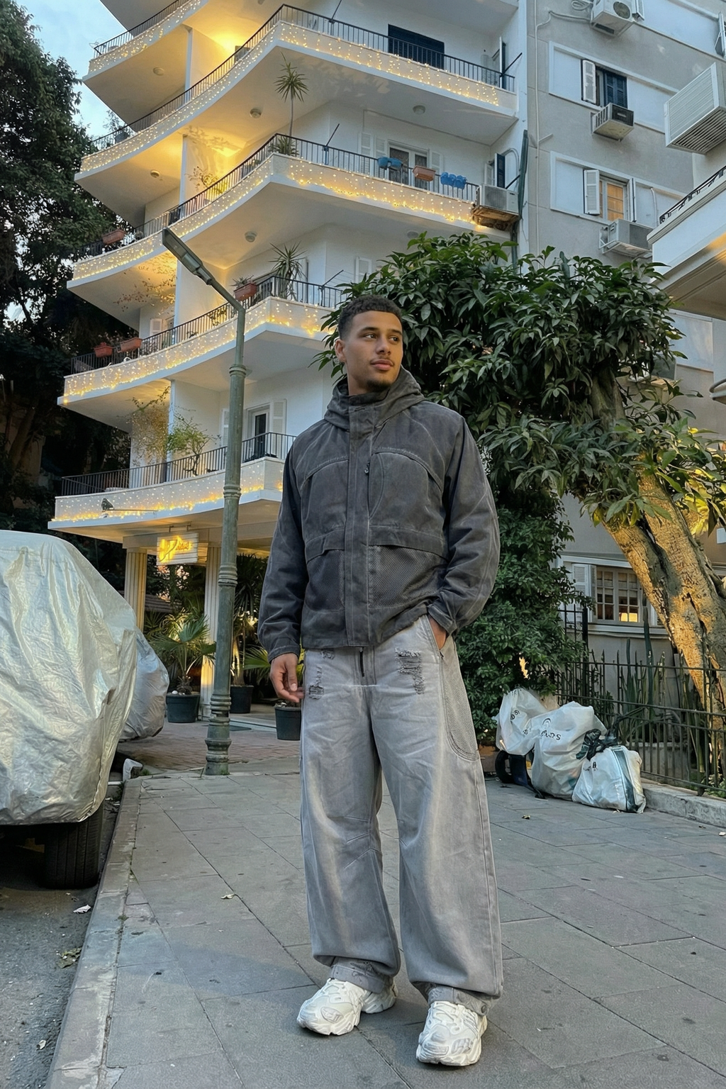 Washed Gray Technical Utility Jacket