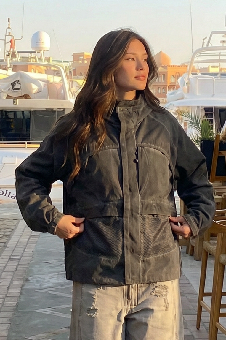 Washed Gray Technical Utility Jacket