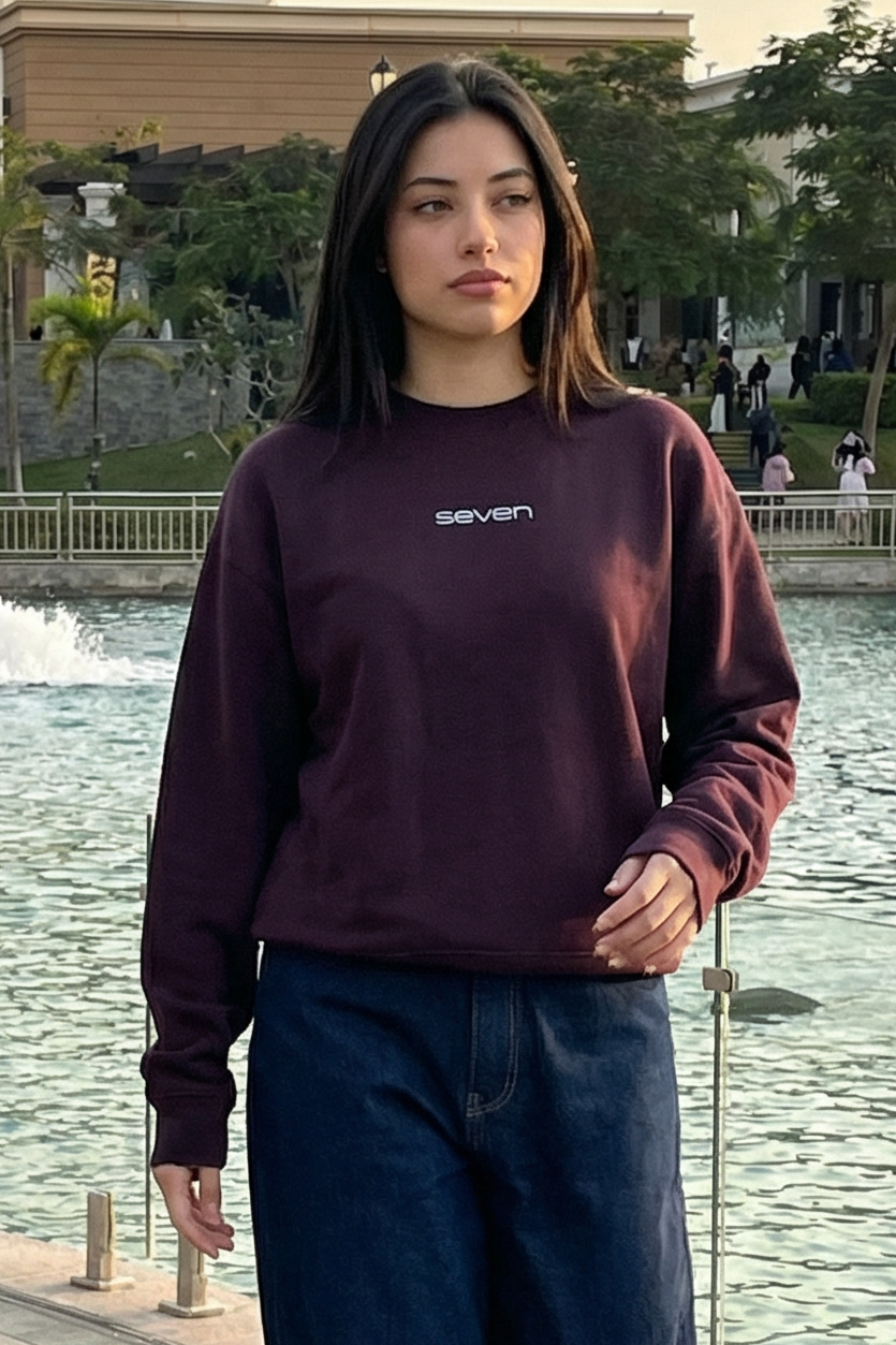 printed crew neck sweatshirt