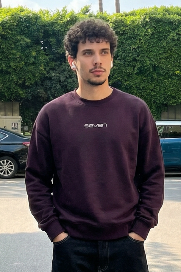 printed crew neck sweatshirt