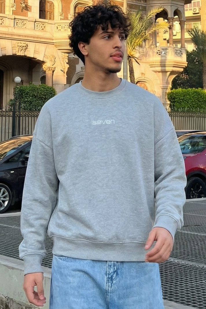 printed crew neck sweatshirt