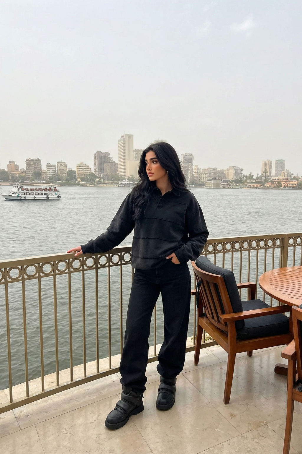 collar polo sweatshirt