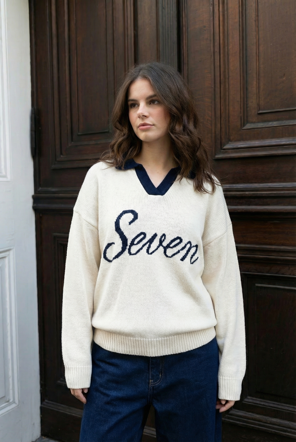 Relaxed fit knit polo