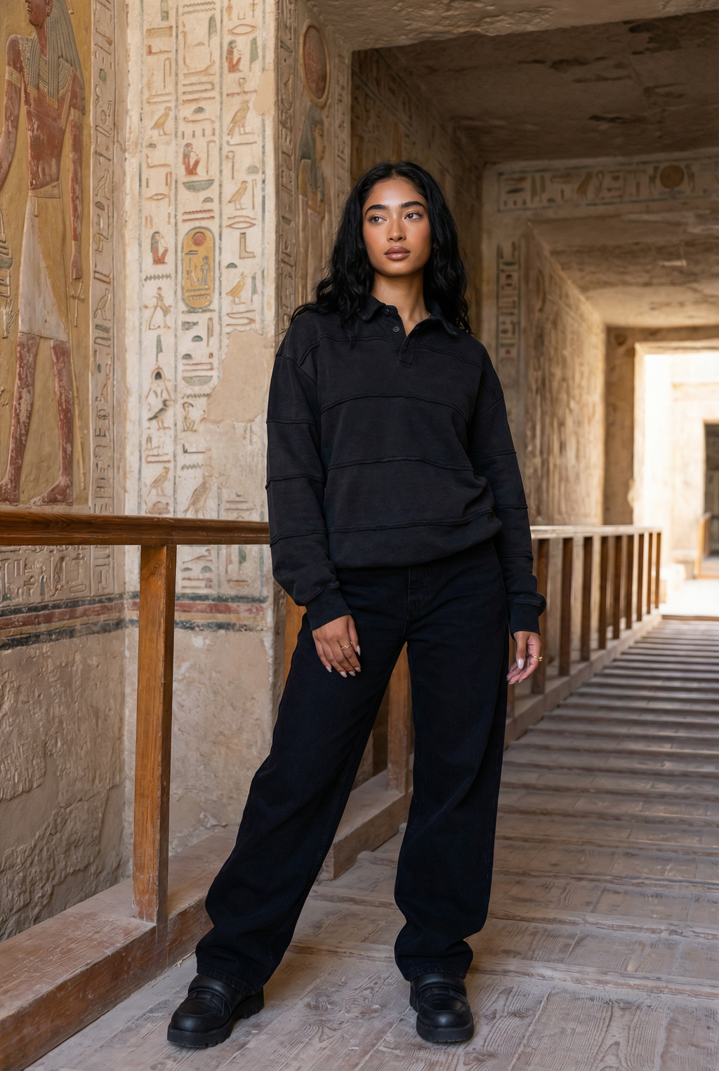 collar polo sweatshirt