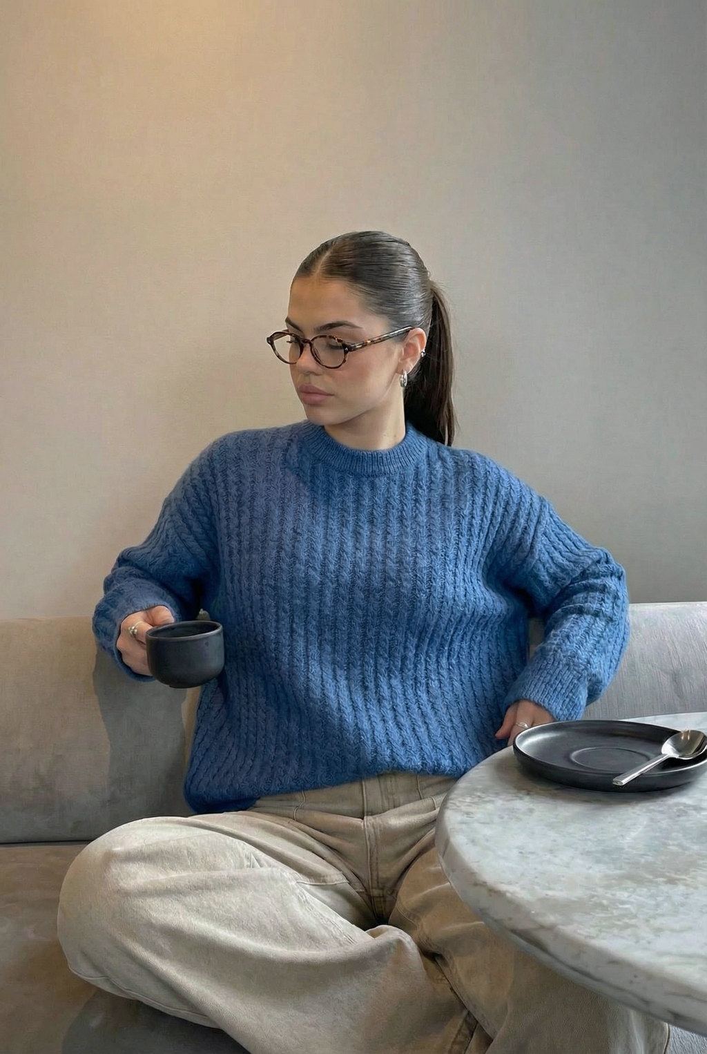 textured boxy fit knitwear