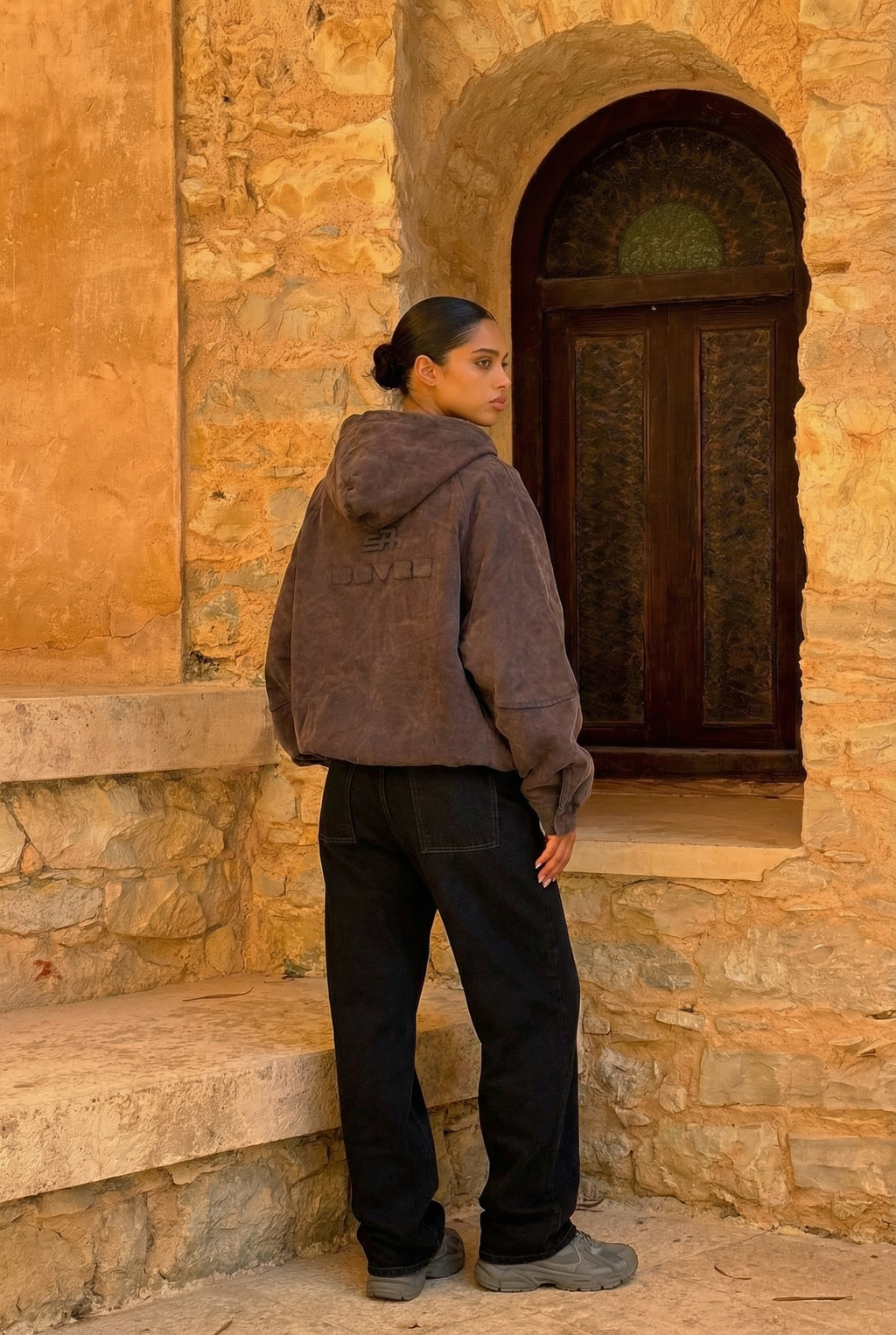 Faux suede bomber jacket