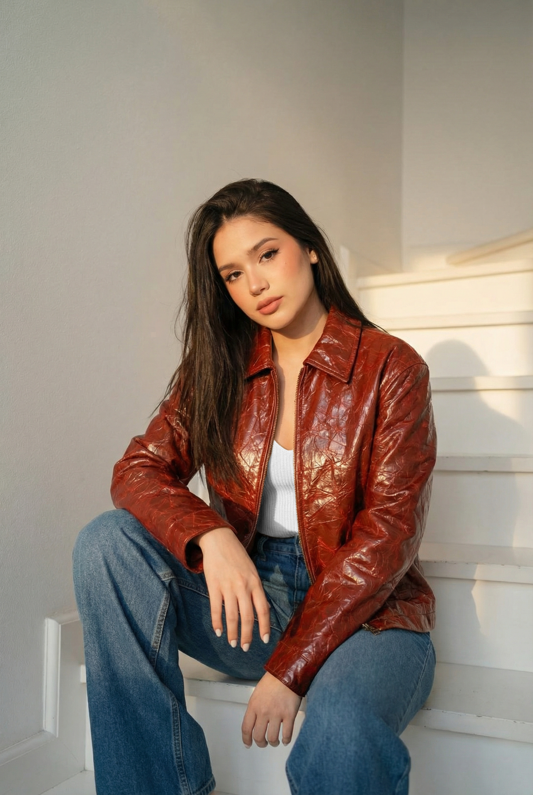 Crinkle Patent Leather Bomber