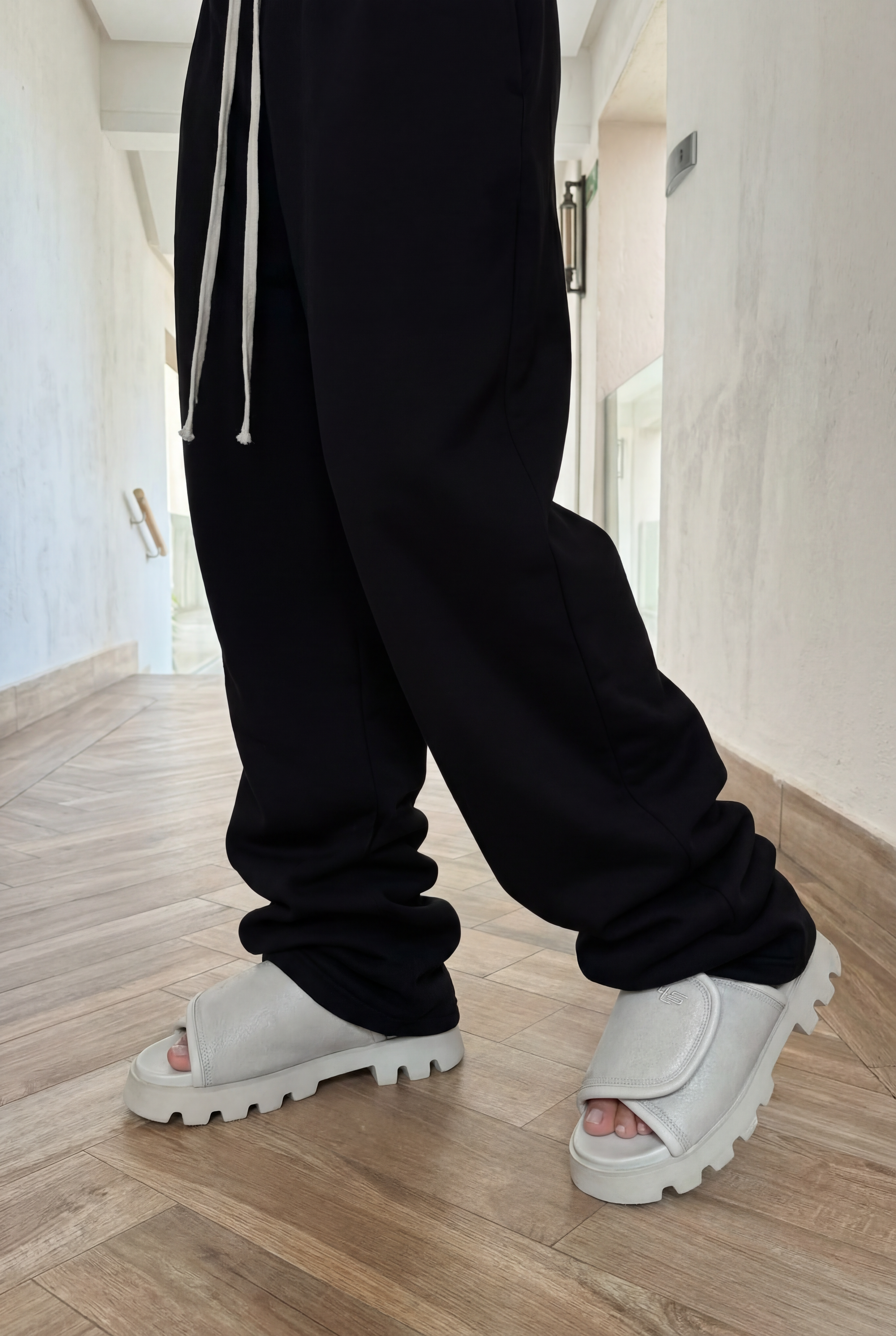 padded leather slide flip flop