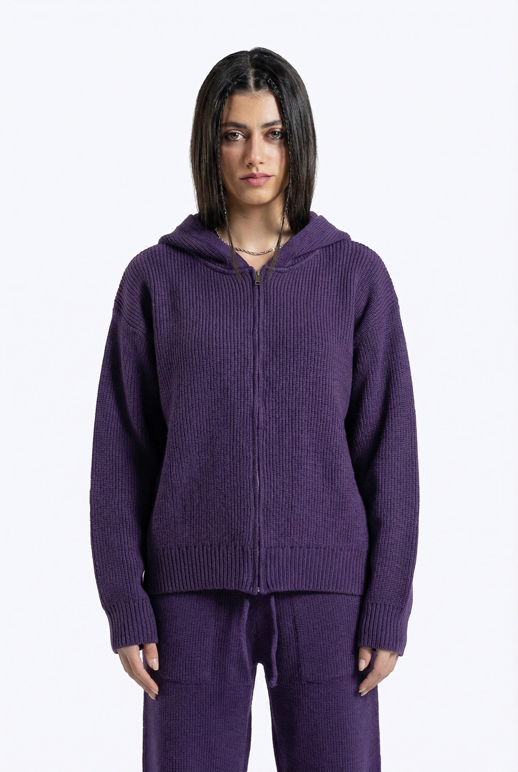 cotton - knit hoodie