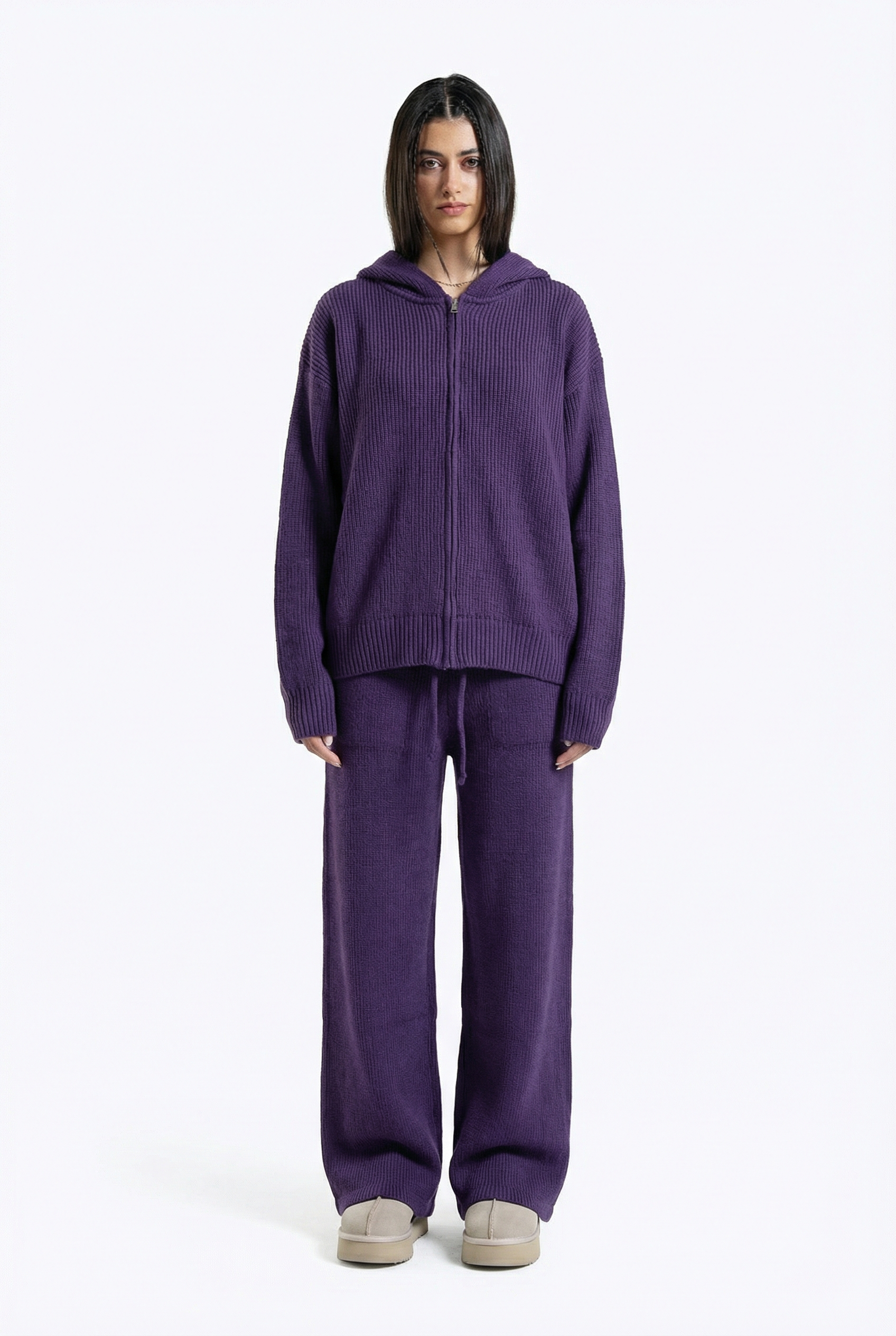 cotton - knit hoodie