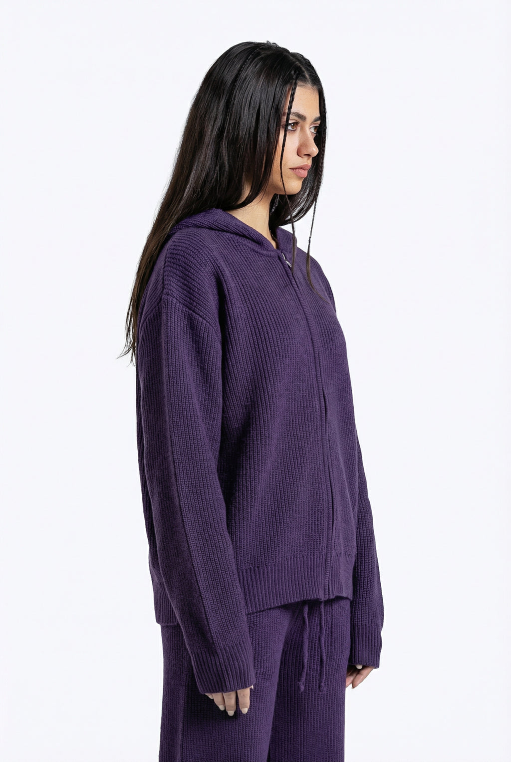 cotton - knit hoodie
