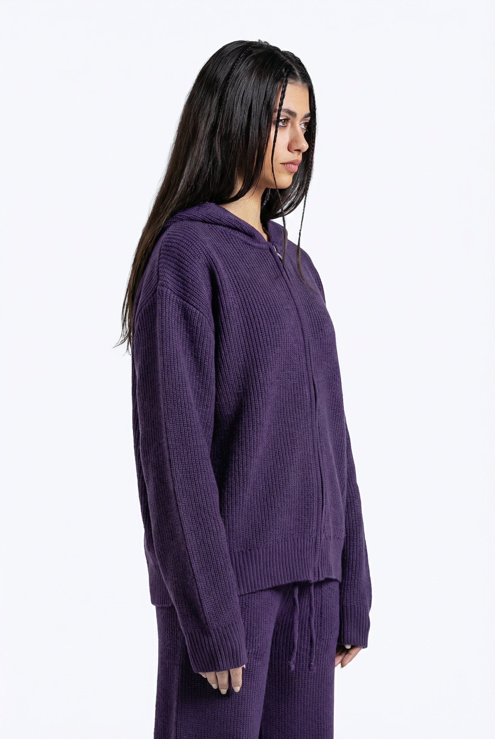 cotton - knit hoodie