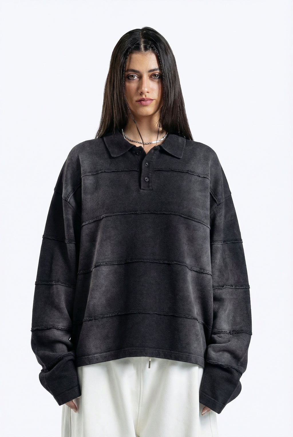 collar polo sweatshirt