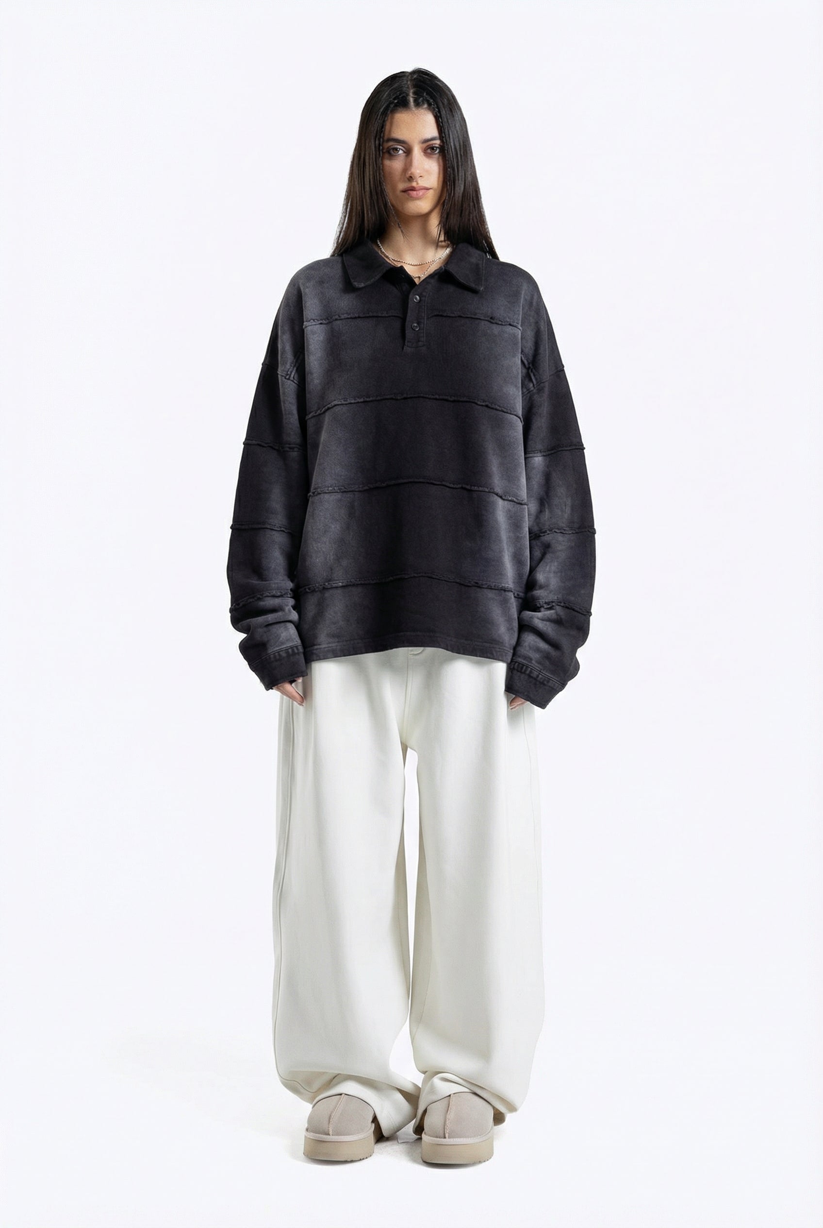 collar polo sweatshirt