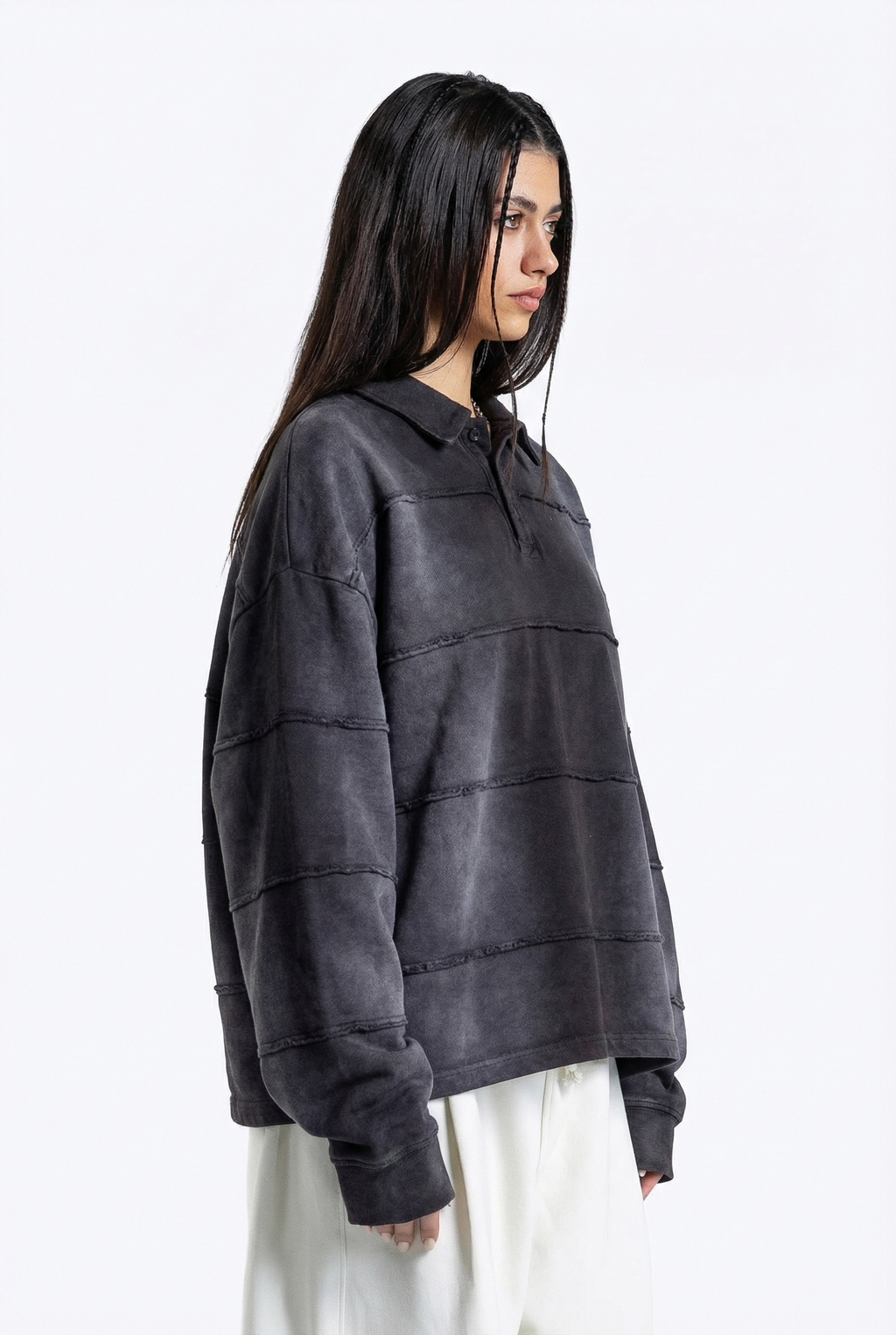 collar polo sweatshirt