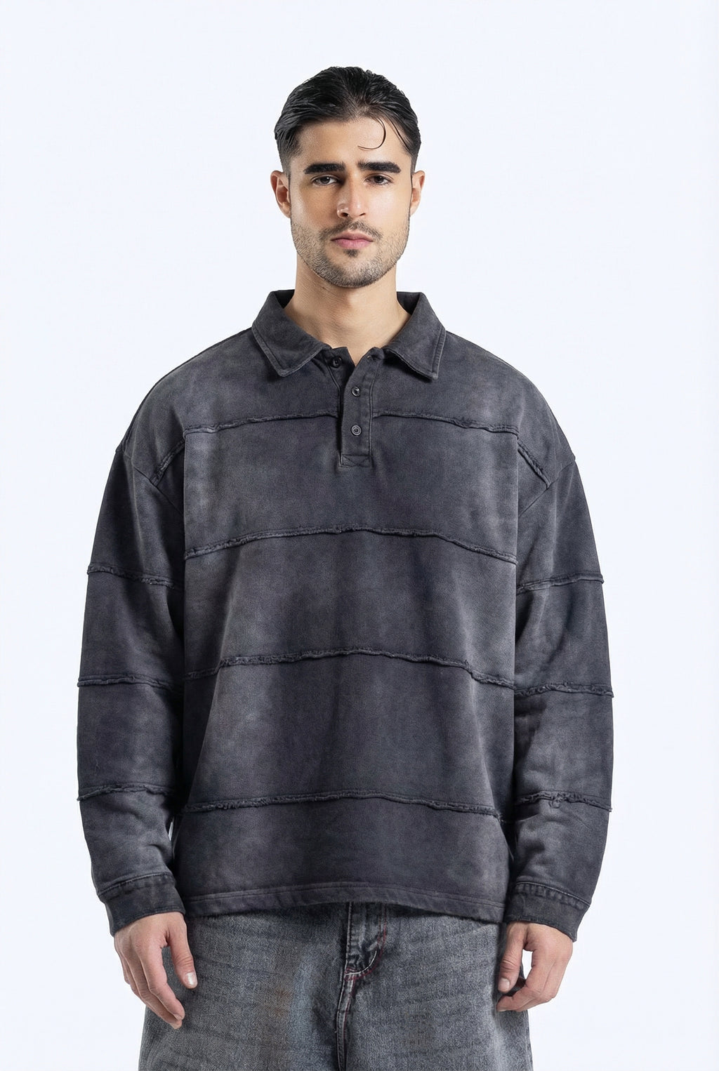 collar polo sweatshirt