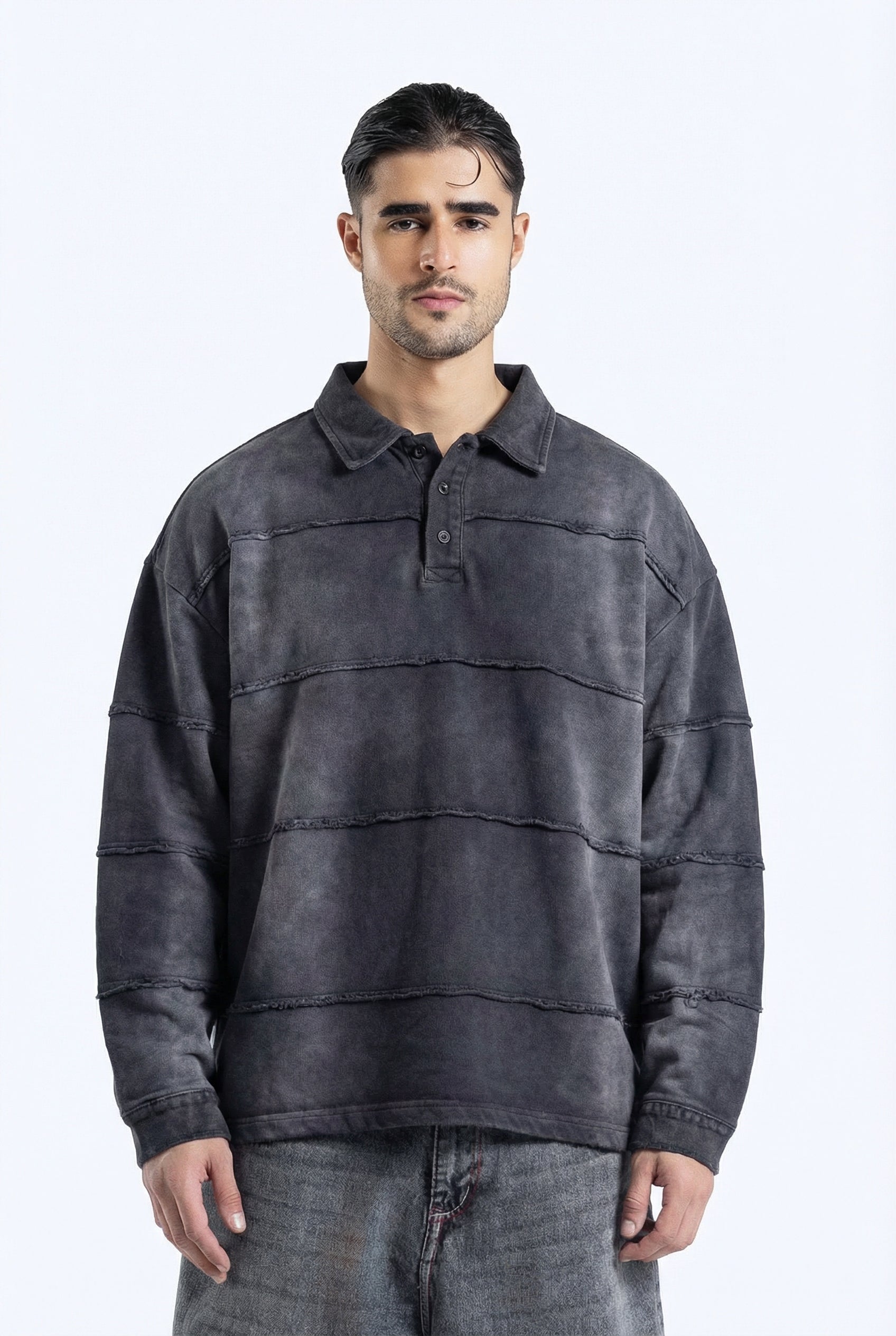 collar polo sweatshirt