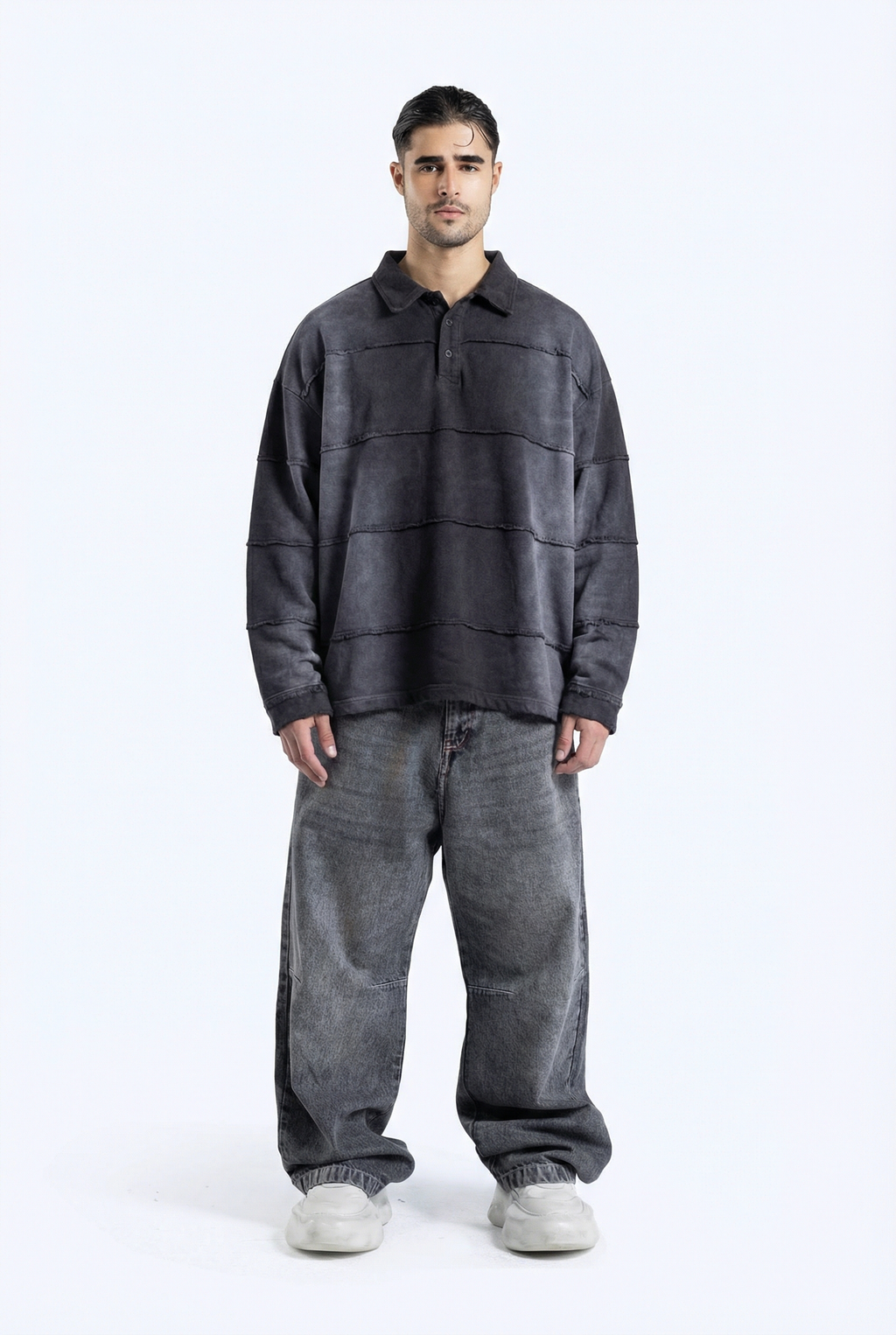 collar polo sweatshirt