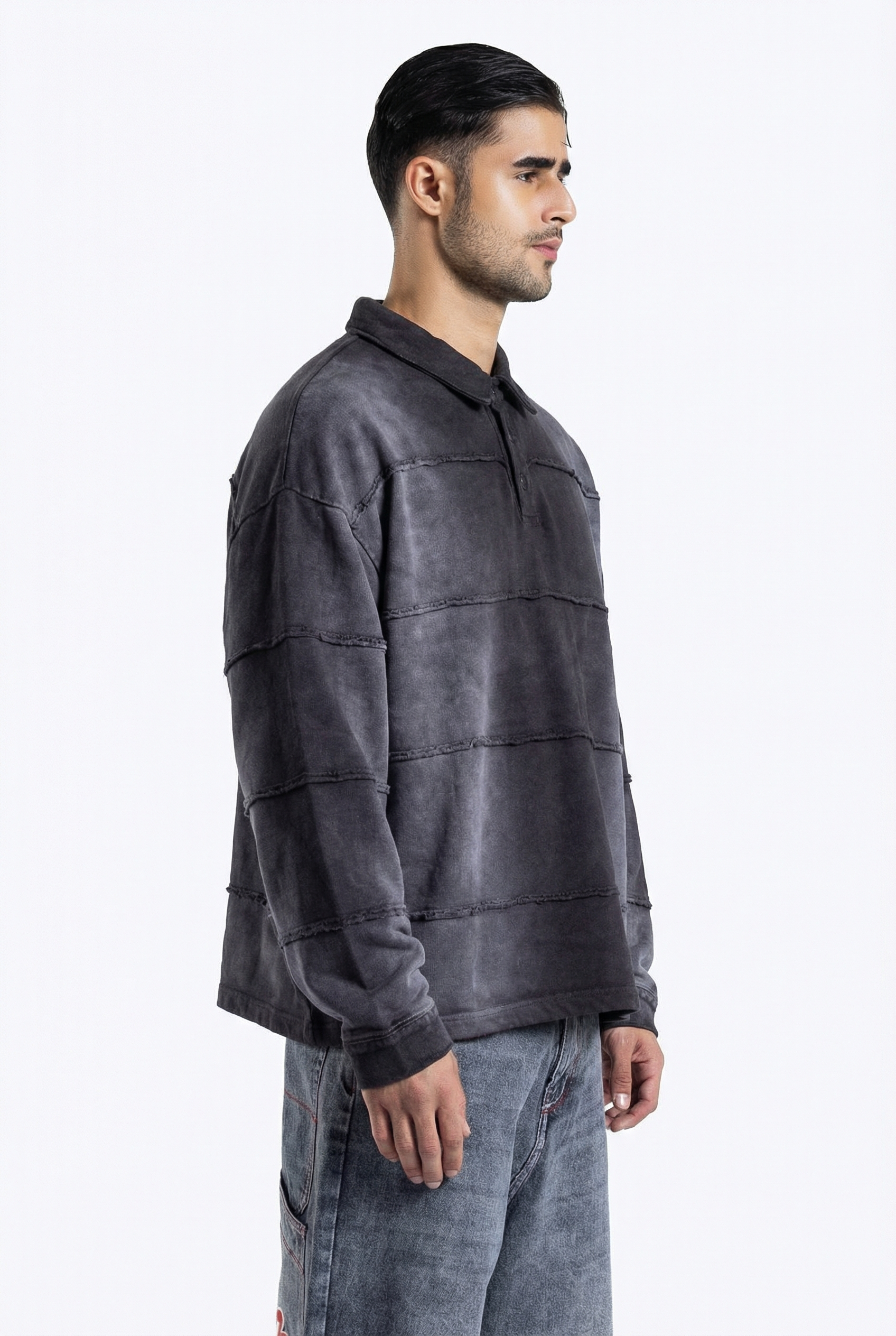 collar polo sweatshirt