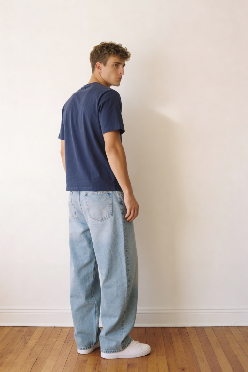 Dark blue embroidered seven Tshirt