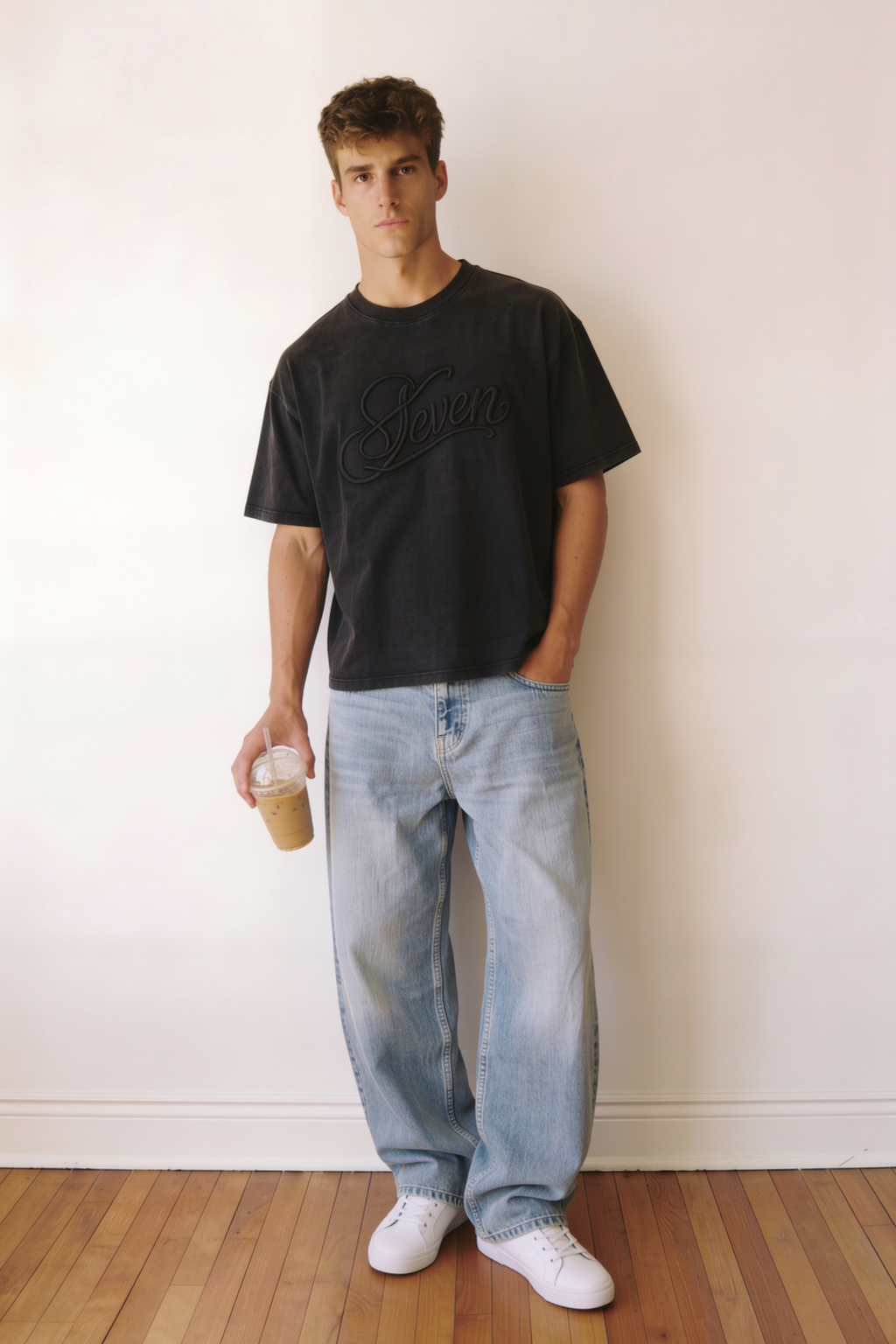 Men's Black T-Shirt | SEVEN