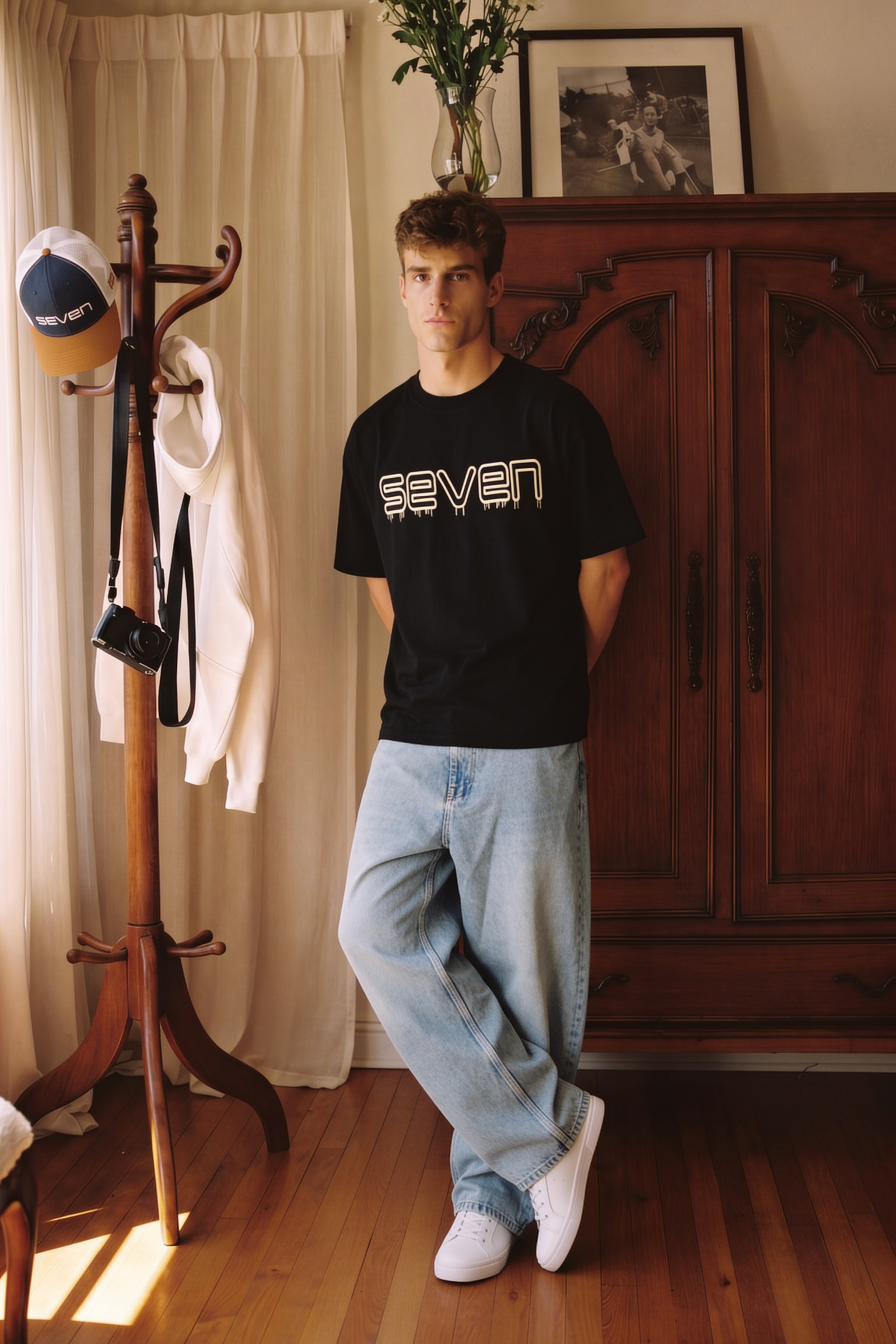 Men's Black T-Shirt | SEVEN