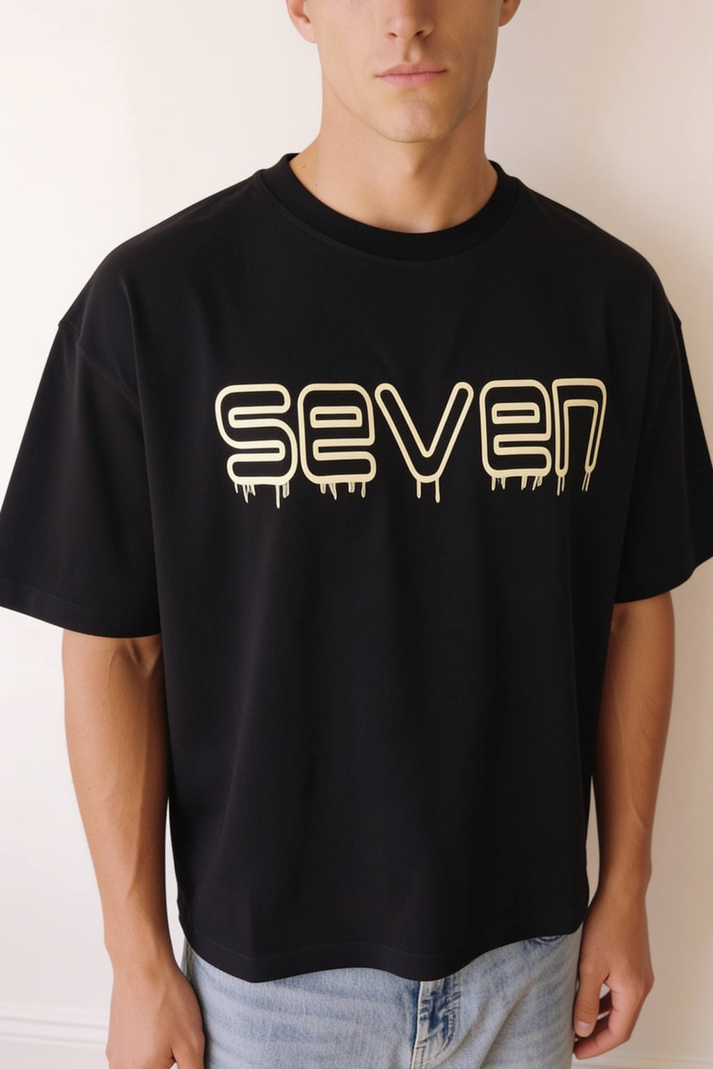 Men's Black T-Shirt | SEVEN