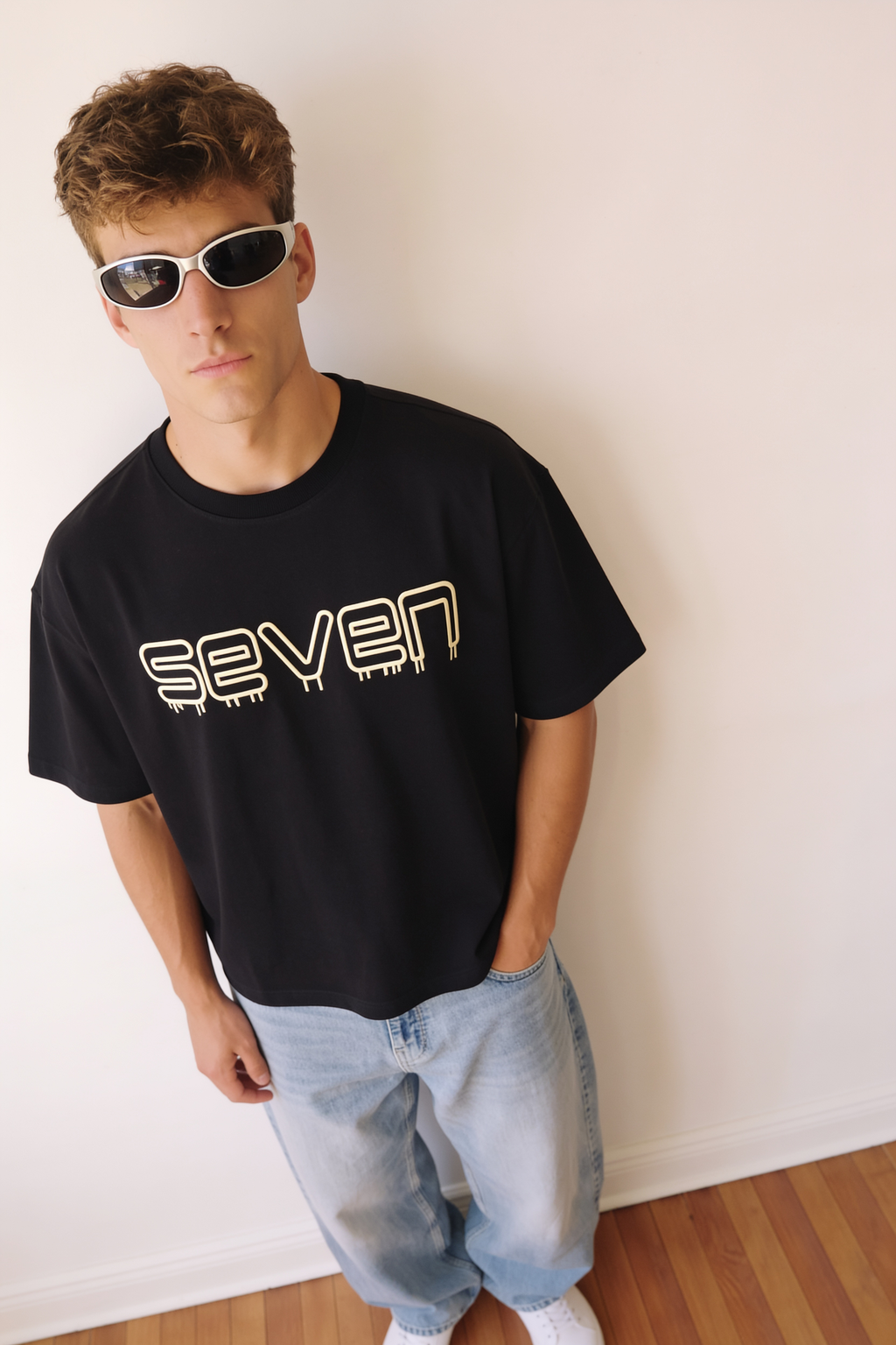 Men's Black T-Shirt | SEVEN