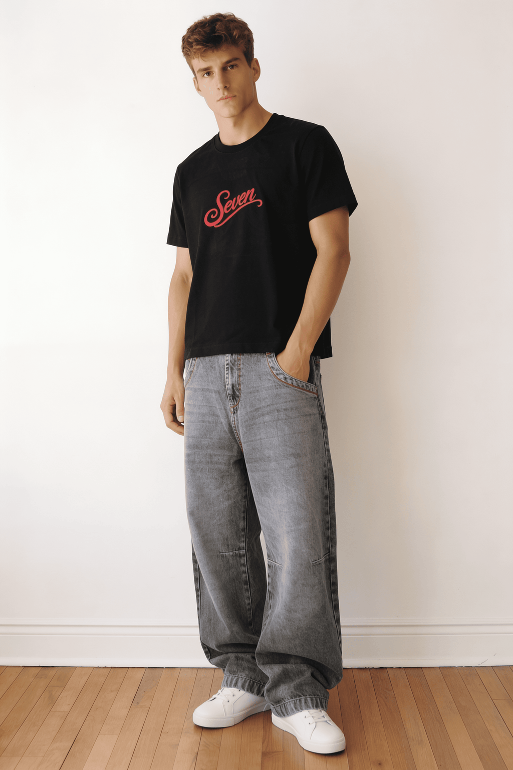Men's Black T-Shirt | SEVEN