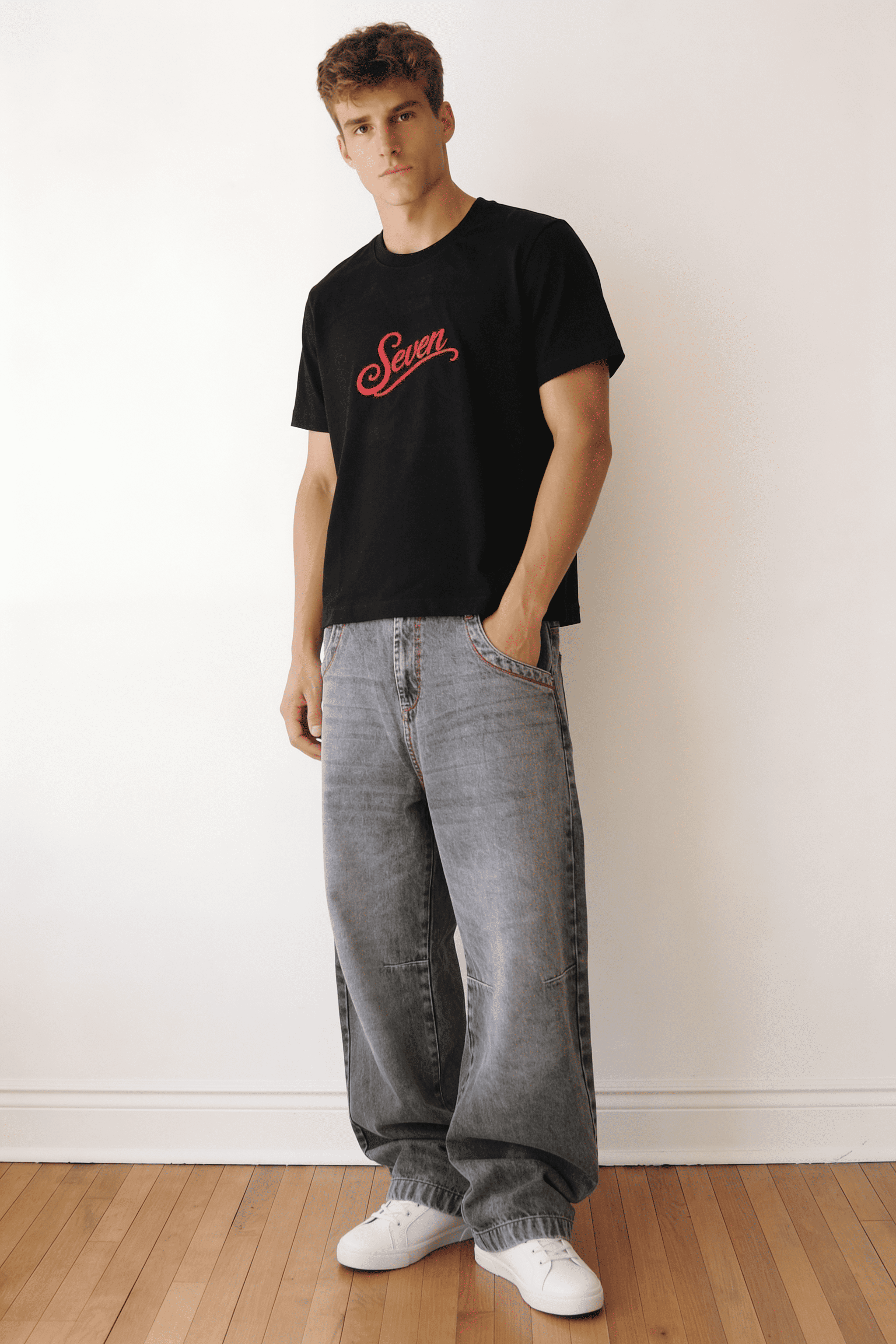 Men's Black T-Shirt | SEVEN