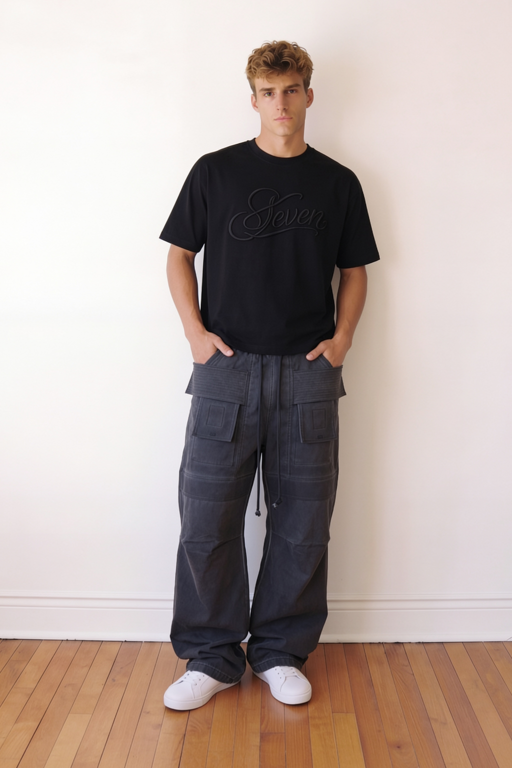 Men's Black T-Shirt | SEVEN