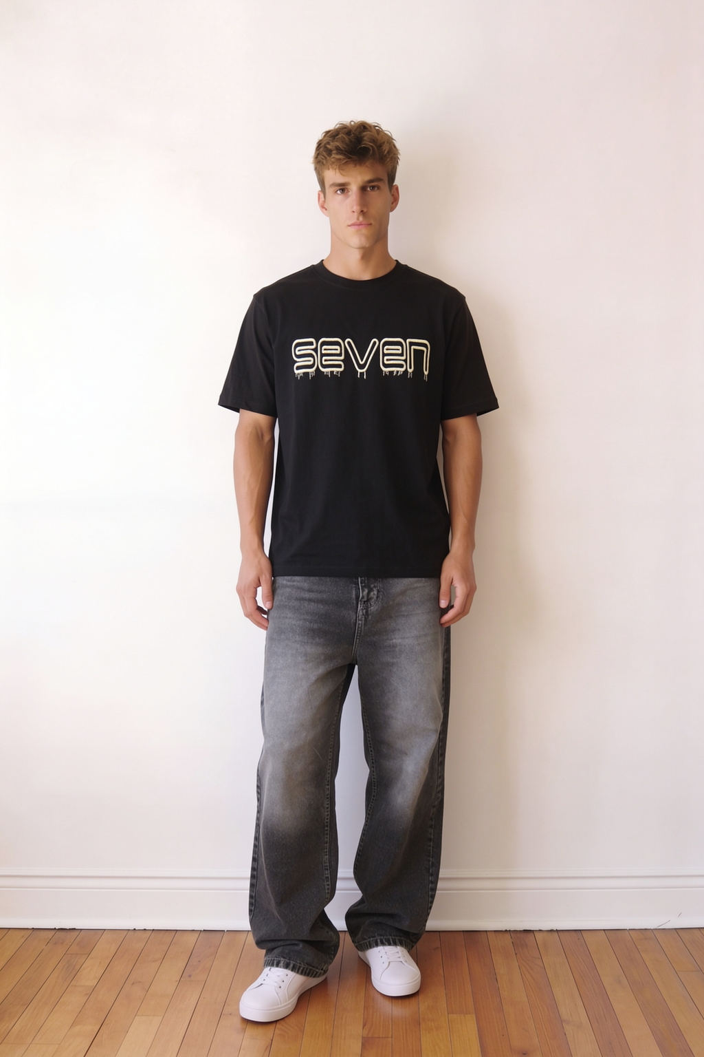 Men's Black T-Shirt | SEVEN