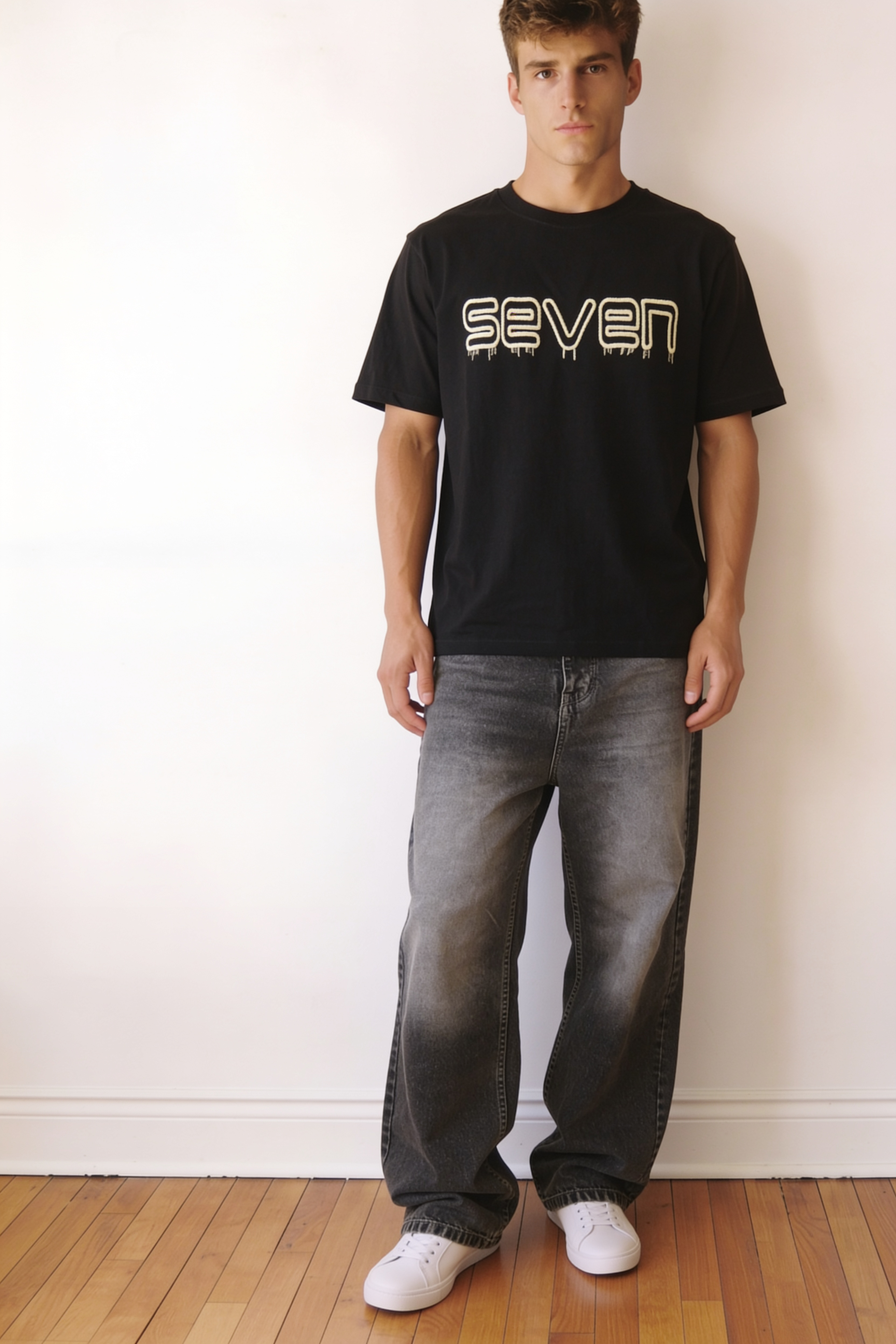 Men's Black T-Shirt | SEVEN
