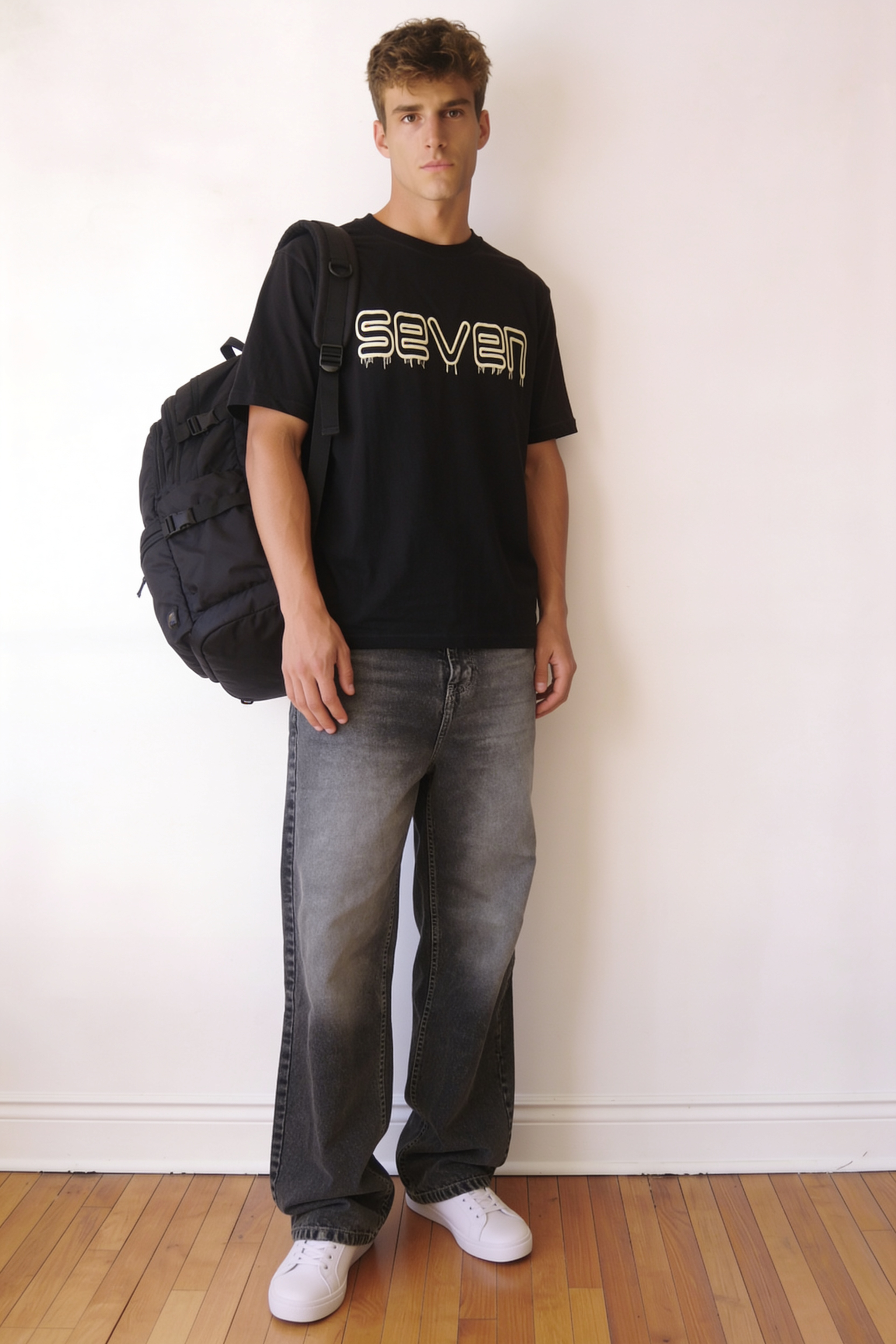 Men's Black T-Shirt | SEVEN