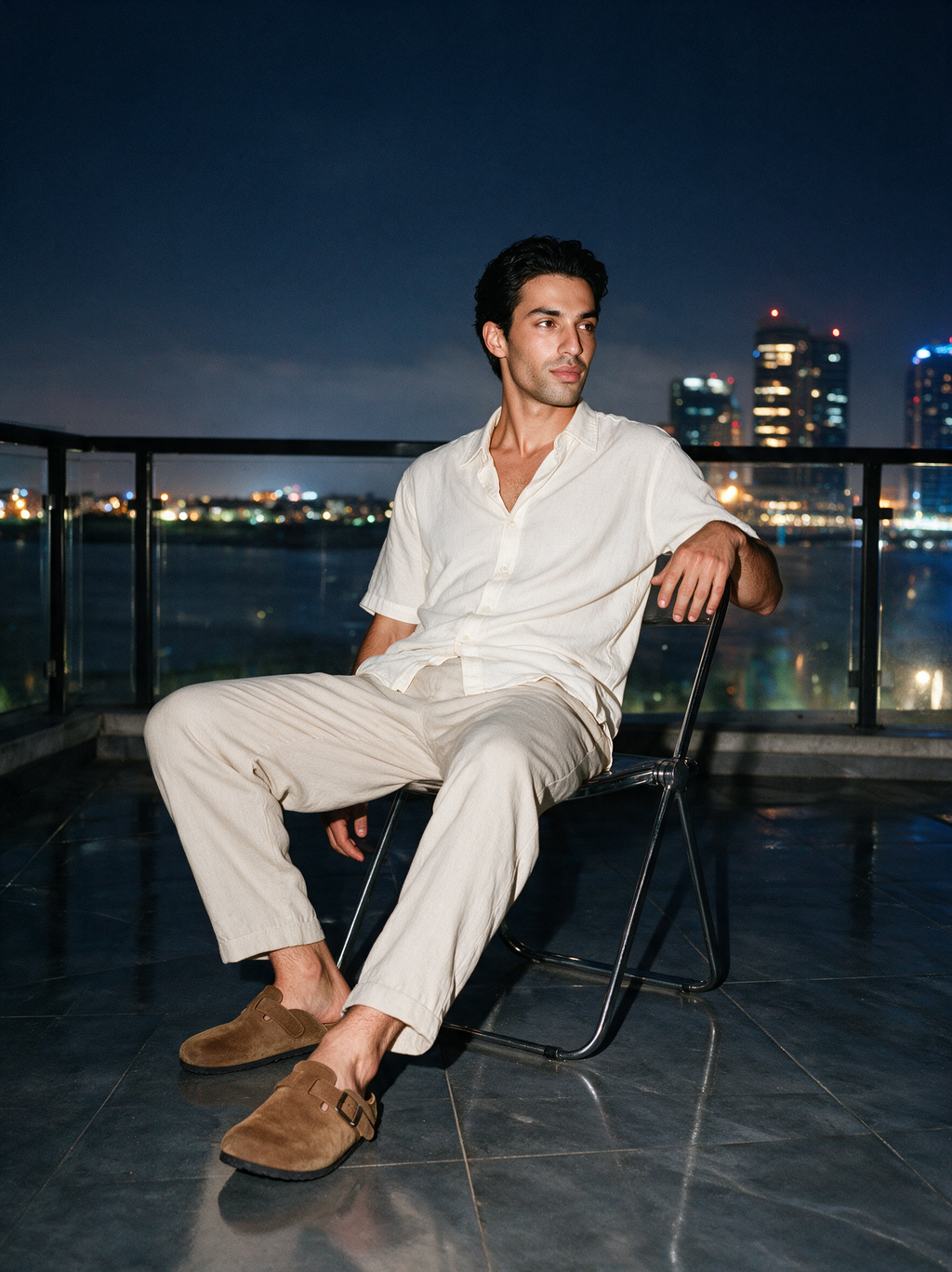 Relaxed Linen off-white Shirt
